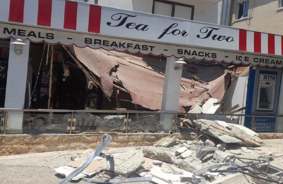 Δεύτερο μπαλκόνι κατέρρευσε στην Πάφο - Τραυματίστηκαν δύο θαμώνες εστιατορίου (ΦΩΤΟΣ)
