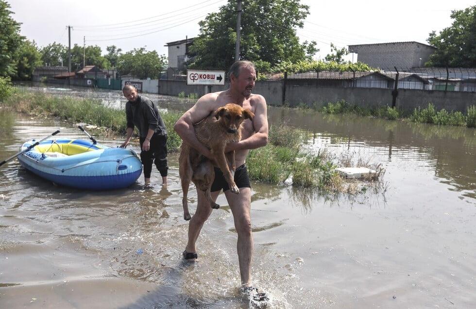 Χιλιάδες πλημμυρισμένα σπίτια στην Ουκρανία - Απελπισμένοι κάτοικοι προσπαθούν να σώσουν τα ζώα τους