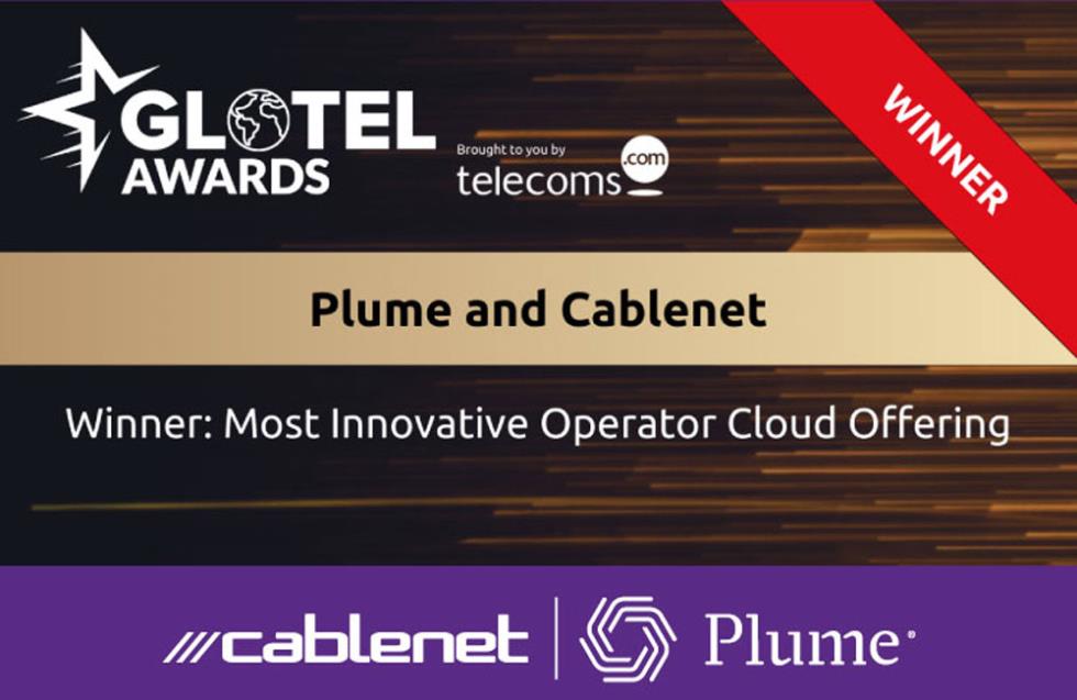 Παγκόσμιο βραβείο για την Cablenet μαζί με την Plume στα Global Telecom Awards!