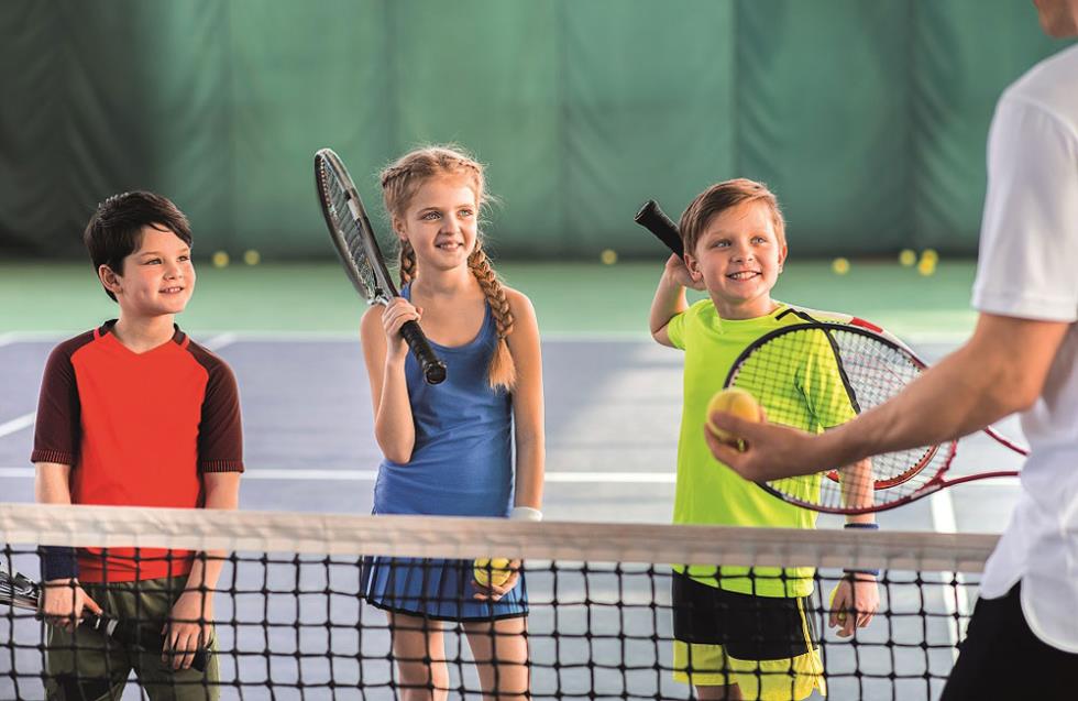 Joyful,Pupils,Learning,To,Play,Tennis